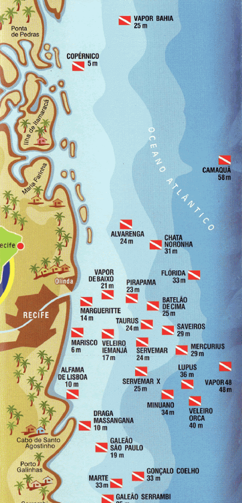 Mapa naufragios Recifem