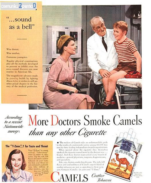"Más médicos fuman Camel que cualquier otro cigarrillo" (1950)