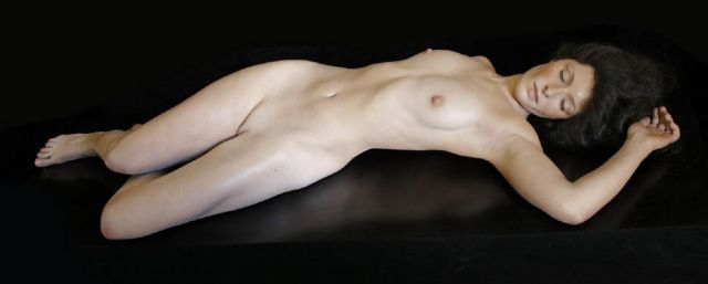 “Lisa”, John de Andrea, (Estados Unidos, 1941), escultura, 2005, bronce pintado y mixed media.