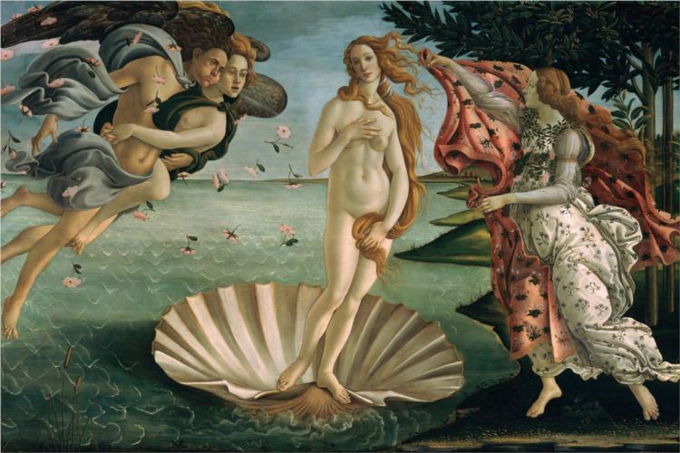 Botticelli. "El nacimiento de Venus"